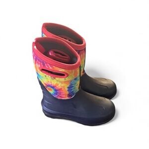 Bogs Kids Tie-Dye and Black Rain Boots